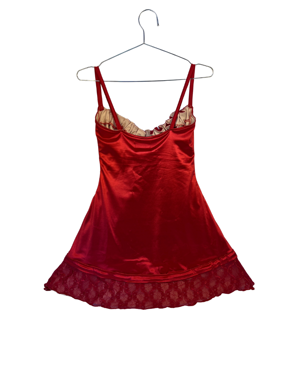 Red Satin Mini Dress- Medium