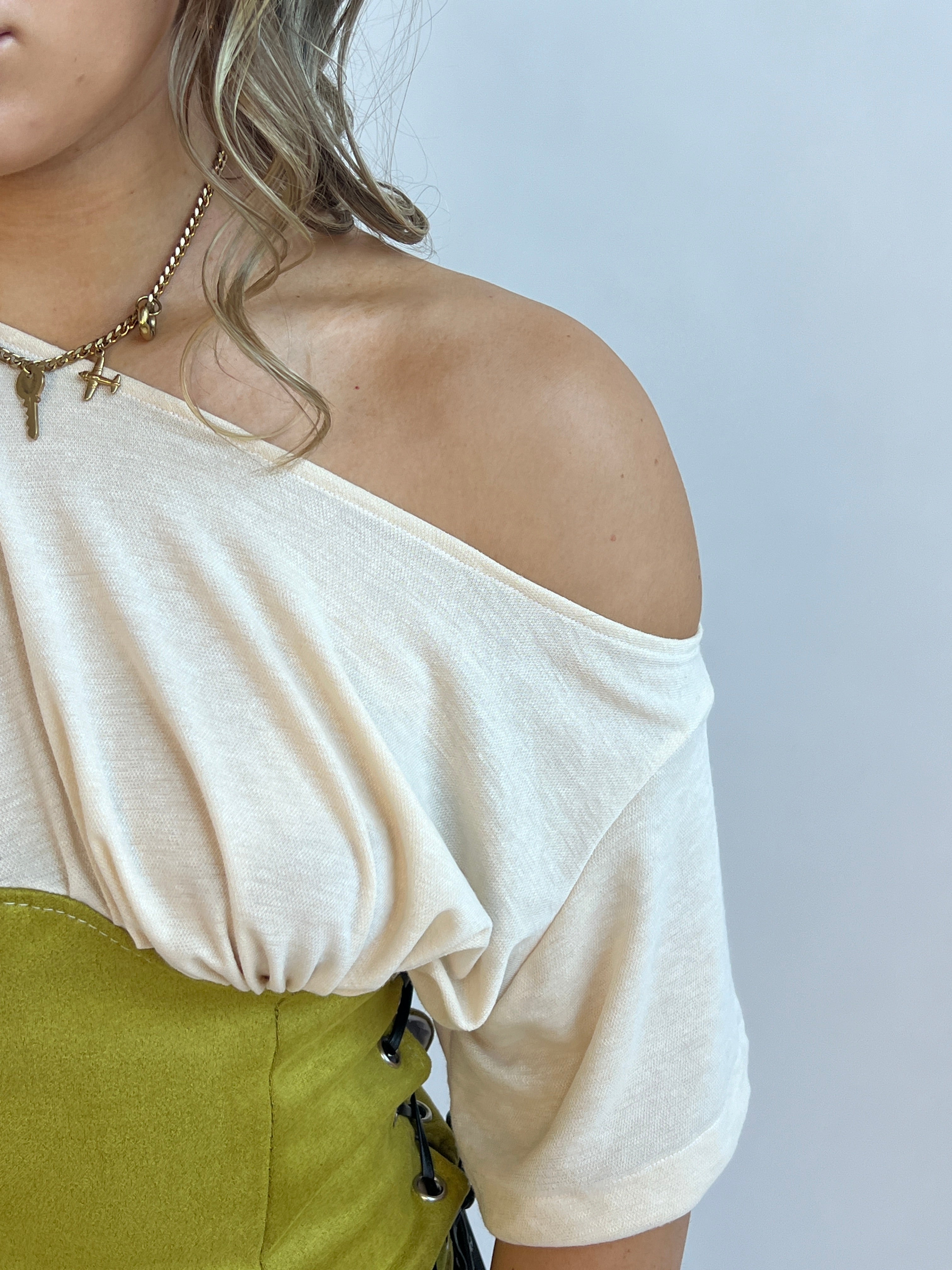 Pistachio Off The Shoulder Top